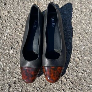Vaneli Women's Short Heels Size 9 Black Brown Print Professional Office Spring